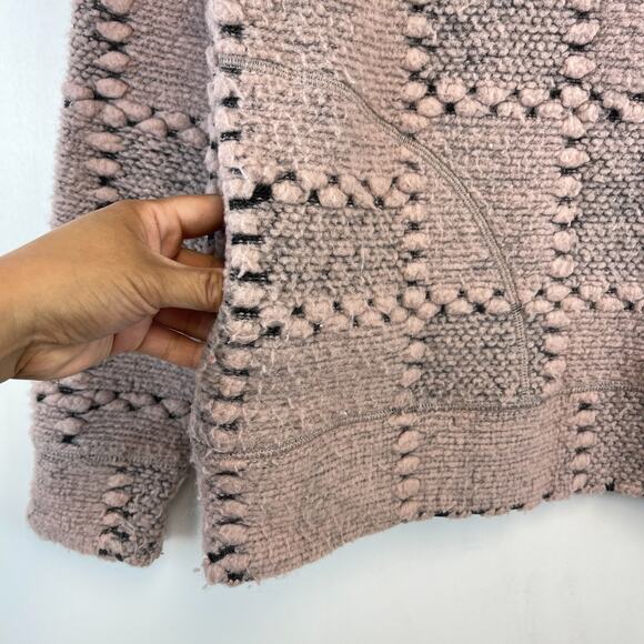 Prana Womens XS Crestland Pullover Wool Blend Turtleneck Sweater Pink Patch - Picture 3 of 12